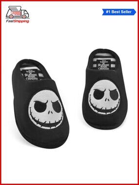 🎅 Disney Nightmare Before Christmas Unisex Slippers Slip On Mules Jack